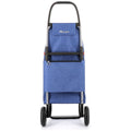 Rolser I-Max Tweed 2-Wheel Folding Trolley - Hook, Double Internal Pockets, Blue - R-IMX384-1026
