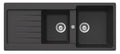 Abey 1 and 3/4 bowl topmount sink pack with left hand drainer and 4 star mixer - Onyx black - TD200TB