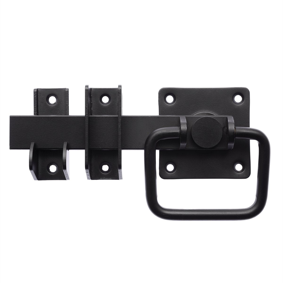 Zenith Matte Black Ring Pull Gate Latch - 115mm x 32mm x 210mm - Steel - SuperSaverAU - view 2