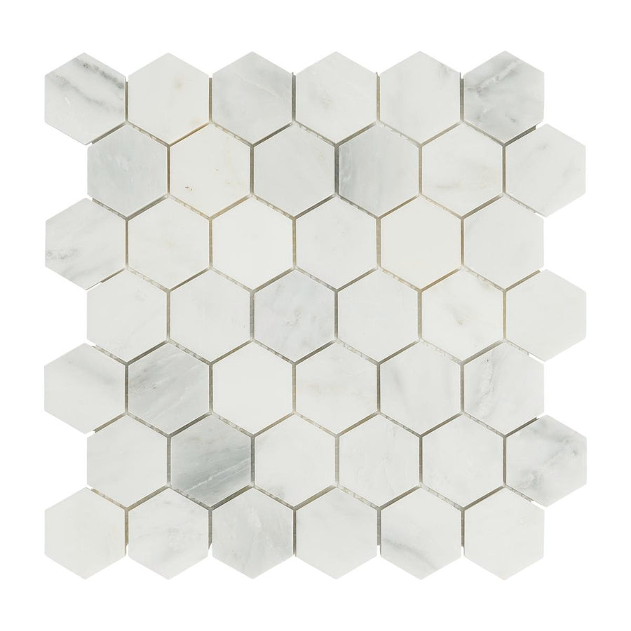 decor8 Florentine White Marble Tile 300x300x10mm Hexagonal Mosaic - SuperSaverAU - view 1