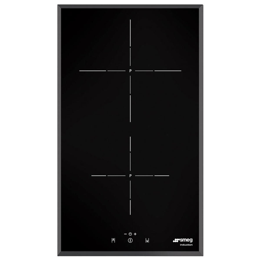 Smeg 30cm Induction 2 Burner Cooktop Black - Ultra-Low Profile, Boost, 9 Power Levels - SI5322B