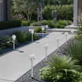 Click Crystal Solar LED Pathway Light Stainless Steel