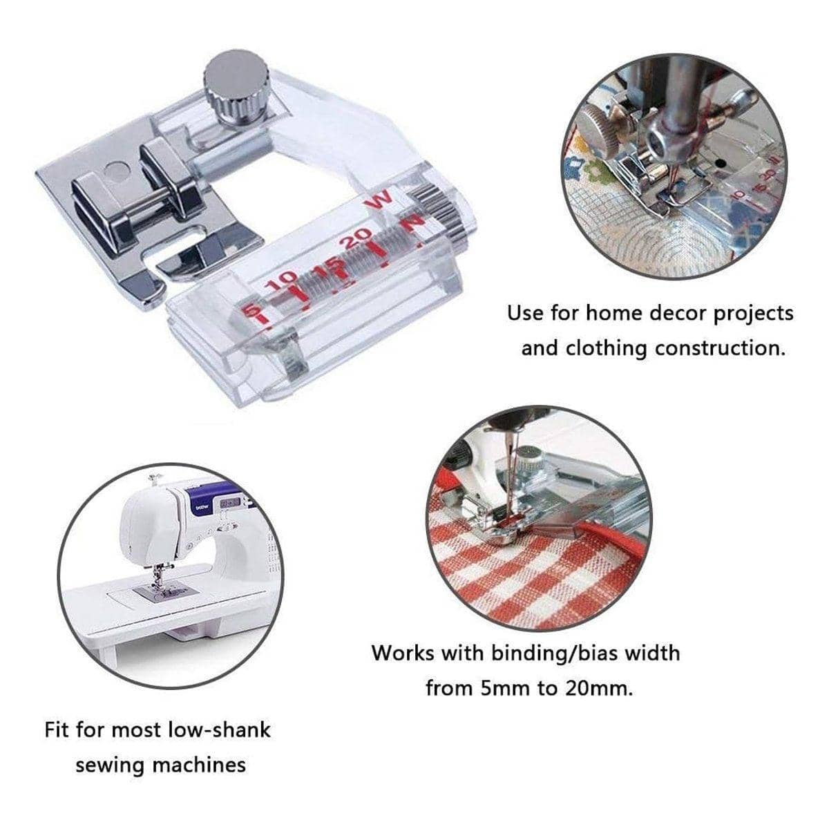 Bias Tape Maker Sewing Kit 63 Piece with Presser Foot, Awl and Storage Box - view 5