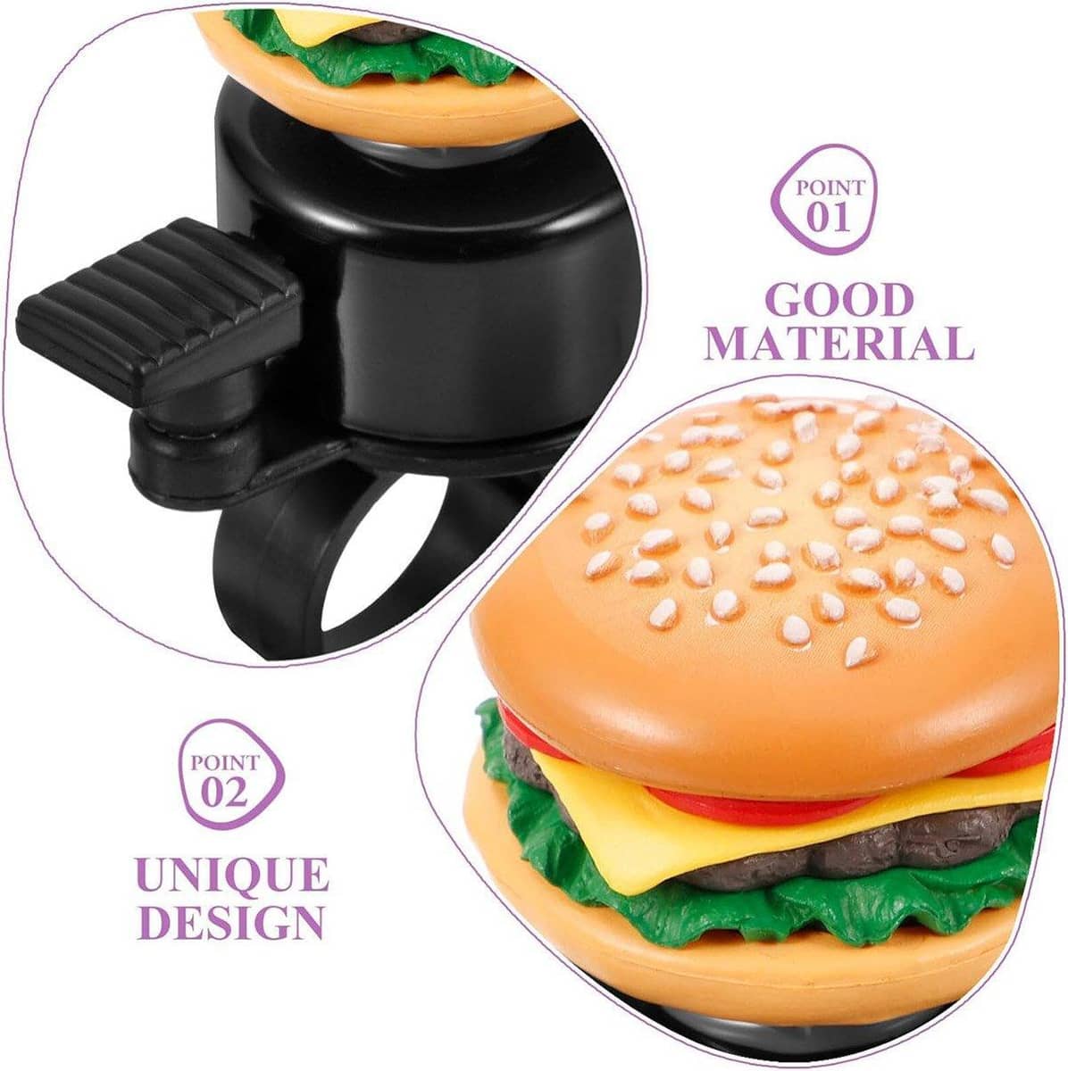 Bicycle Bell with Food Design, Loud Ring - Sandwich - view 5