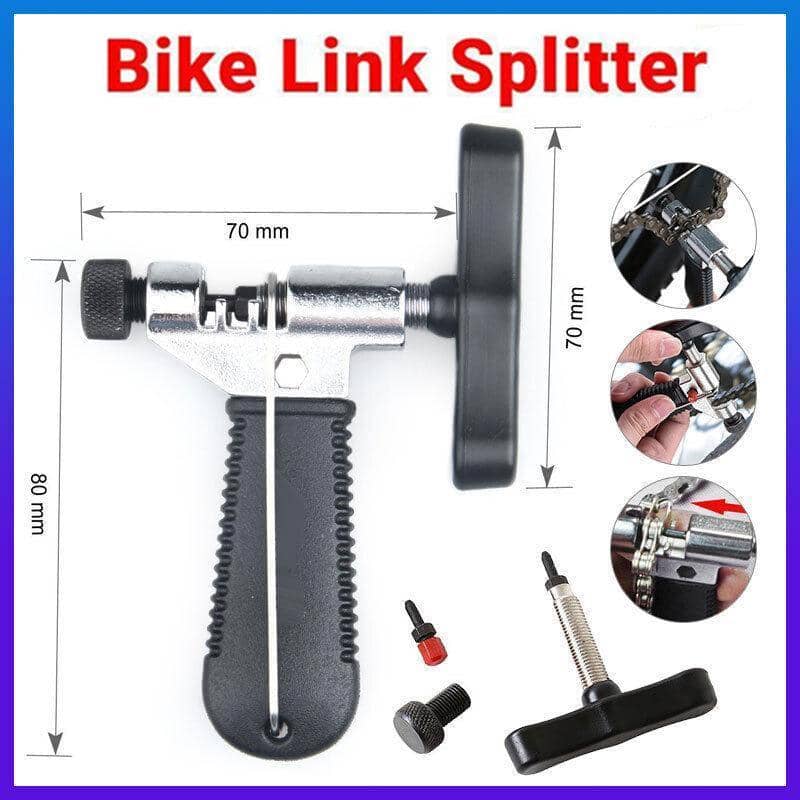 Bicycle Chain Breaker Tool with Reversible Pin and Chain Hook