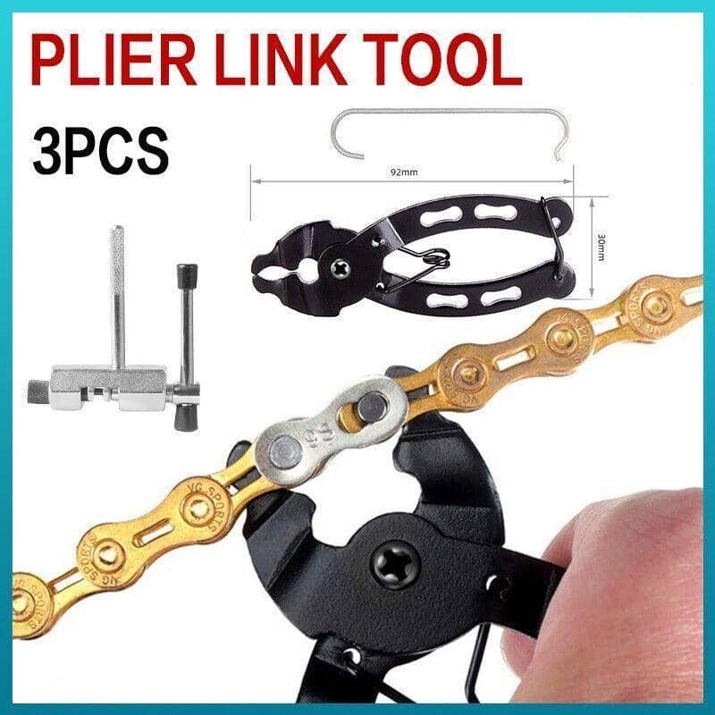 Bicycle Chain Tool Set, 3 Pieces with Pliers, Breaker and Hook