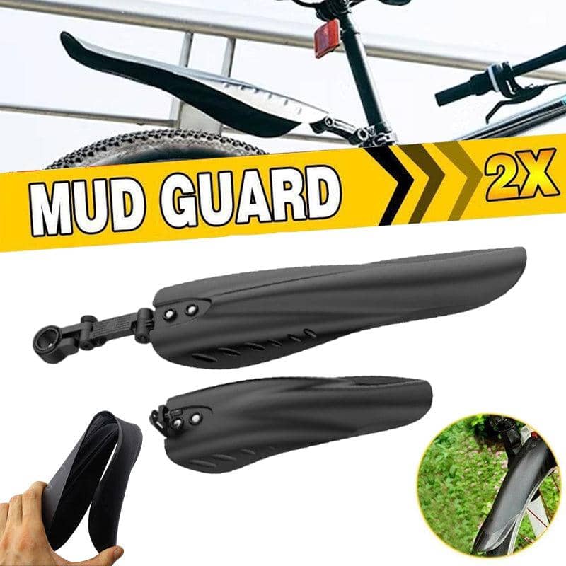 Bicycle Mudguard Set, Front and Rear, Black, 2 Pairs