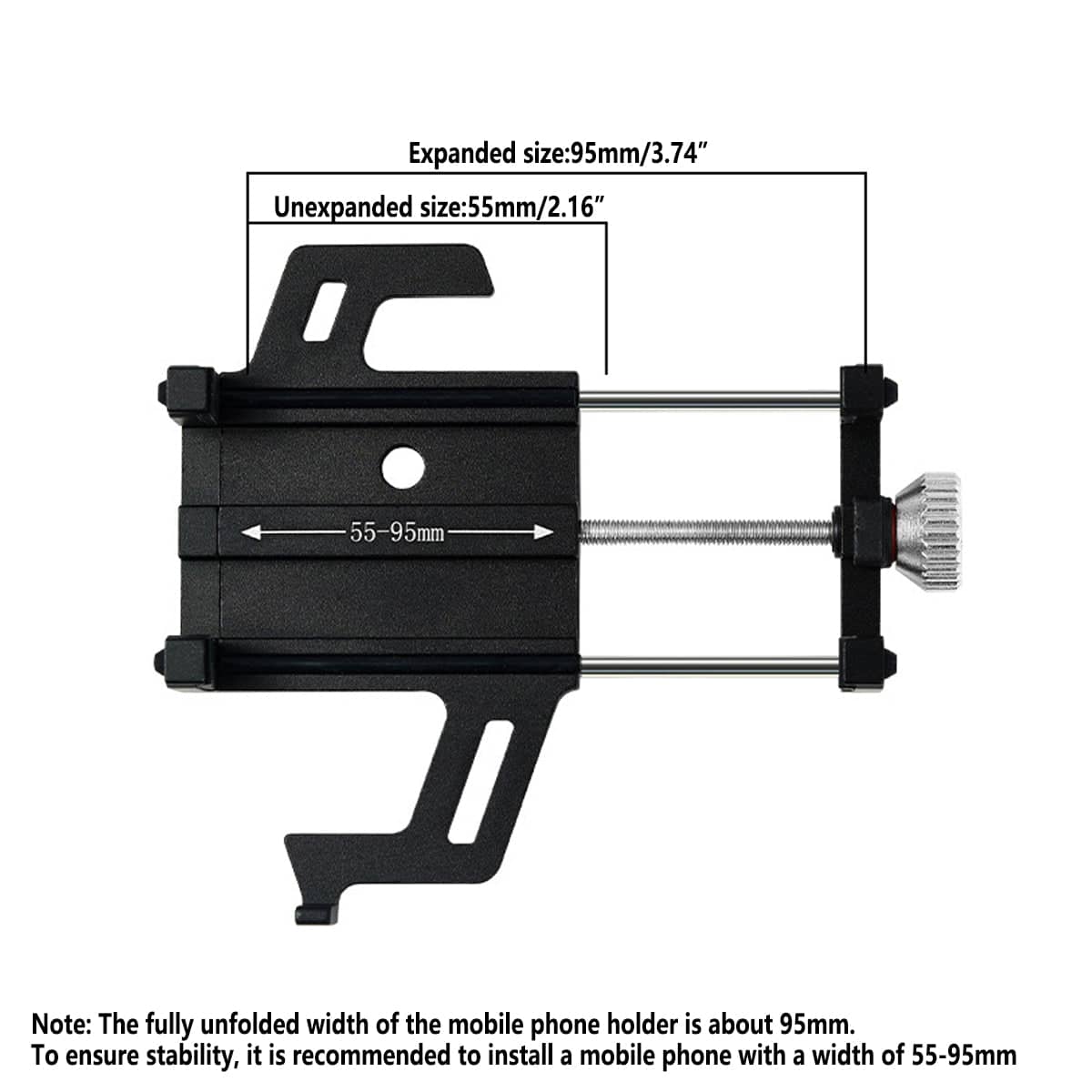 Bicycle Phone Holder Mount, Adjustable Aluminium Alloy for Bikes and Motorcycles - view 4