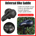 Bicycle Saddle Cushion with Hollow Breathable Design, Black with Red Accents
