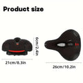 Bicycle Saddle Cushion with Hollow Breathable Design, Black with Red Accents - view 3