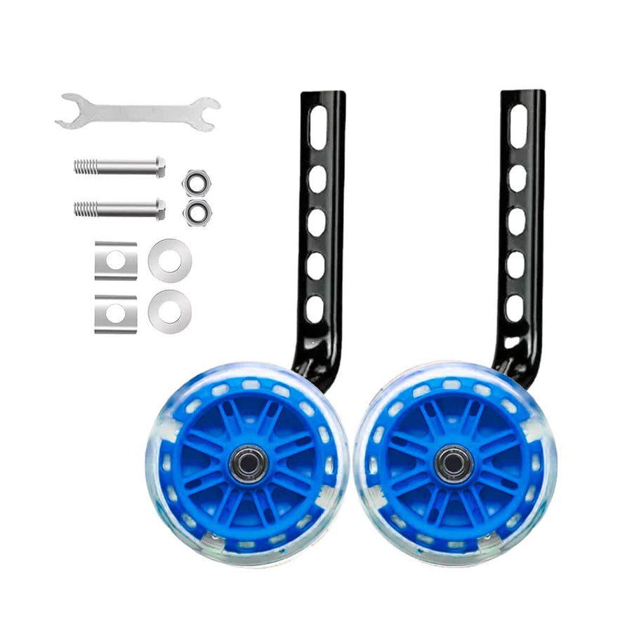 Bicycle Training Wheels with Adjustable Brackets, Pair - Blue