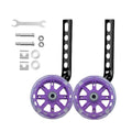 Bicycle Training Wheels with Adjustable Brackets, Pair - Purple