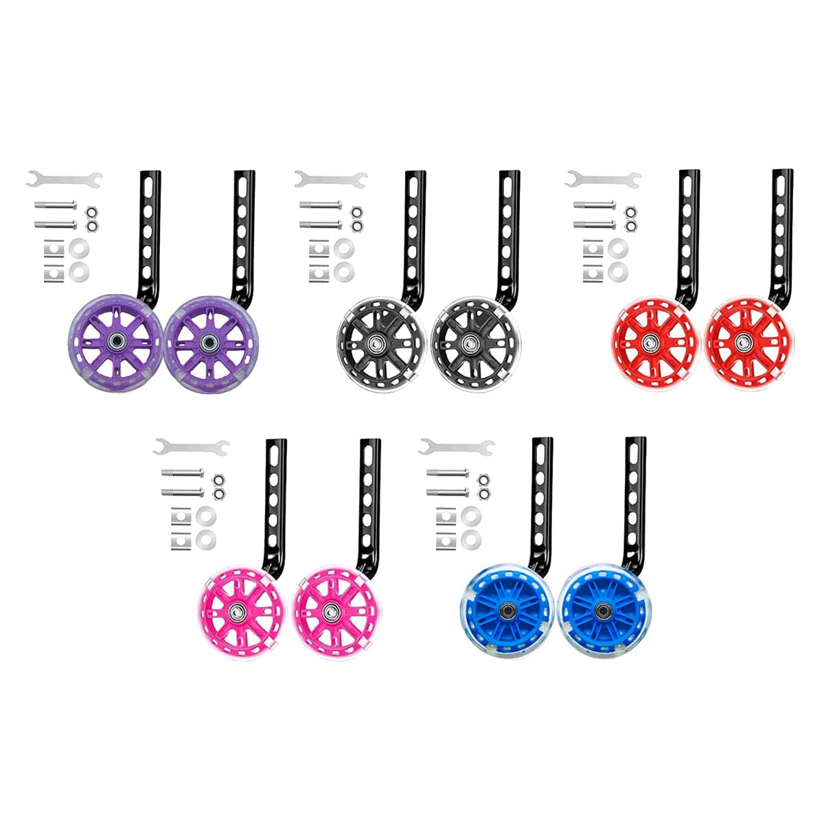 Bicycle Training Wheels with Adjustable Brackets, Pair - Purple - view 3