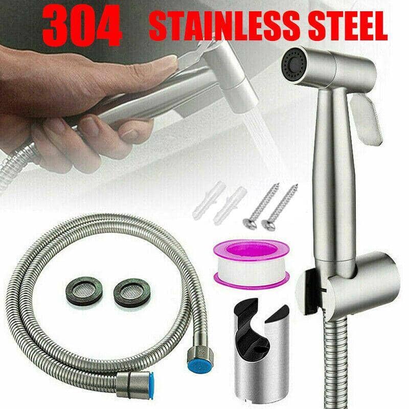 Bidet Sprayer Kit in Stainless Steel with 1.5 m Hose
