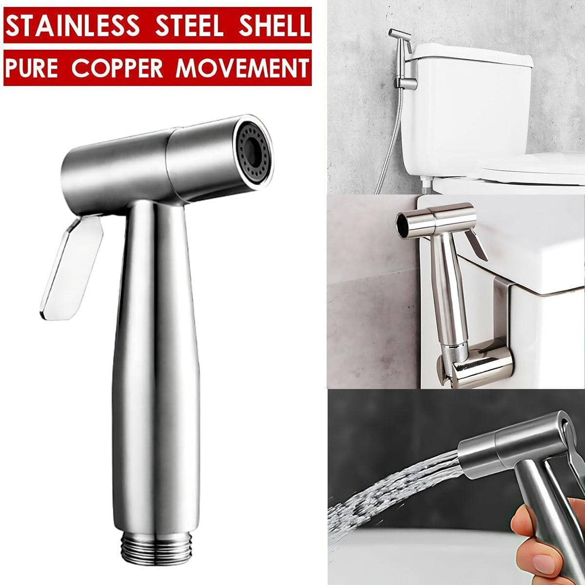 Bidet Sprayer Kit in Stainless Steel with 1.5 m Hose - view 5