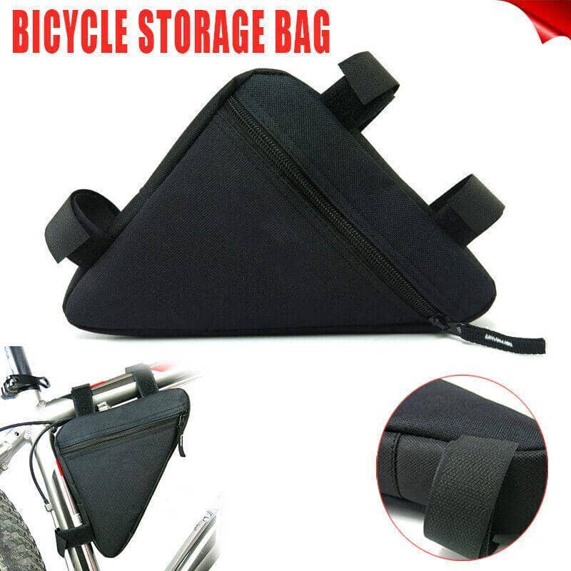 Bike Frame Triangle Bag, Black - Waterproof Cycling Pouch