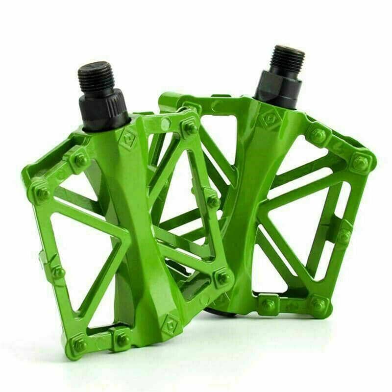 Bike Pedals, Alloy Mountain Road MTB Nonslip Cycling Pedals - Green