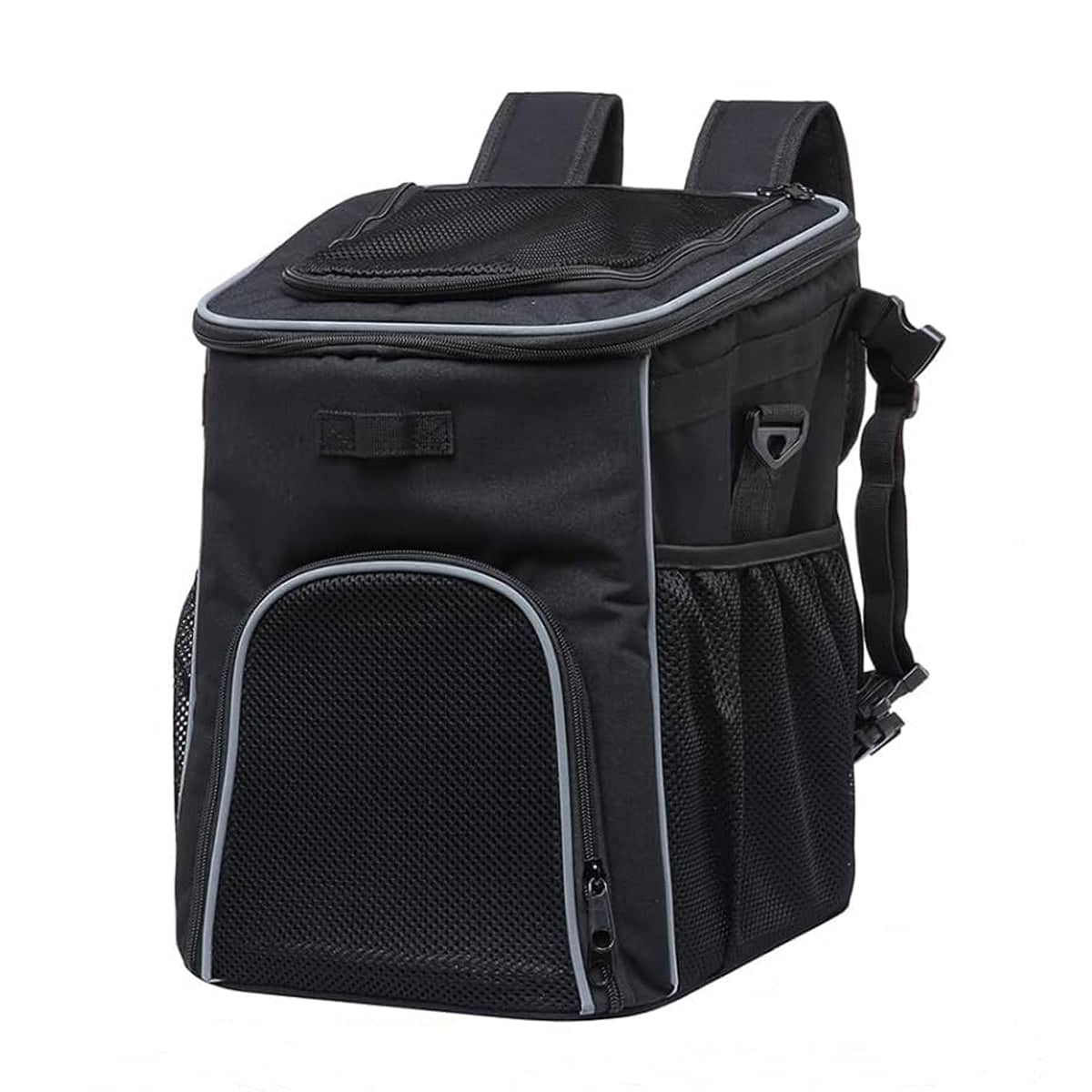 Bike Pet Bag Backpack for Cats and Small Dogs, Foldable - Black