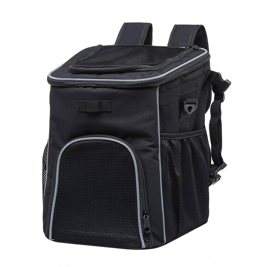 Bike Pet Bag Backpack for Cats and Small Dogs, Foldable - Black
