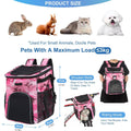 Bike Pet Bag Backpack for Cats and Small Dogs, Foldable - Black - view 4