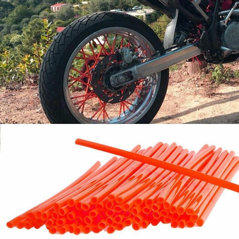 Bike Wheel Spoke Wrap Sleeves, 72 Pack for MTB and Bicycles - Orange - view 12