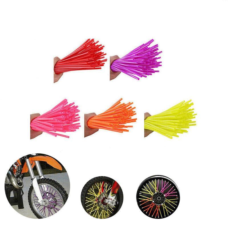 Bike Wheel Spoke Wrap Sleeves, 72 Pack for MTB and Bicycles - Orange - view 9