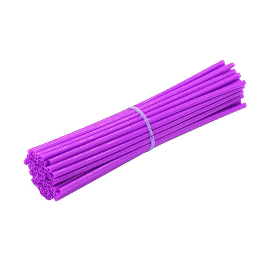 Bike Wheel Spoke Wrap Sleeves, 72 Pack for MTB and Bicycles - Purple