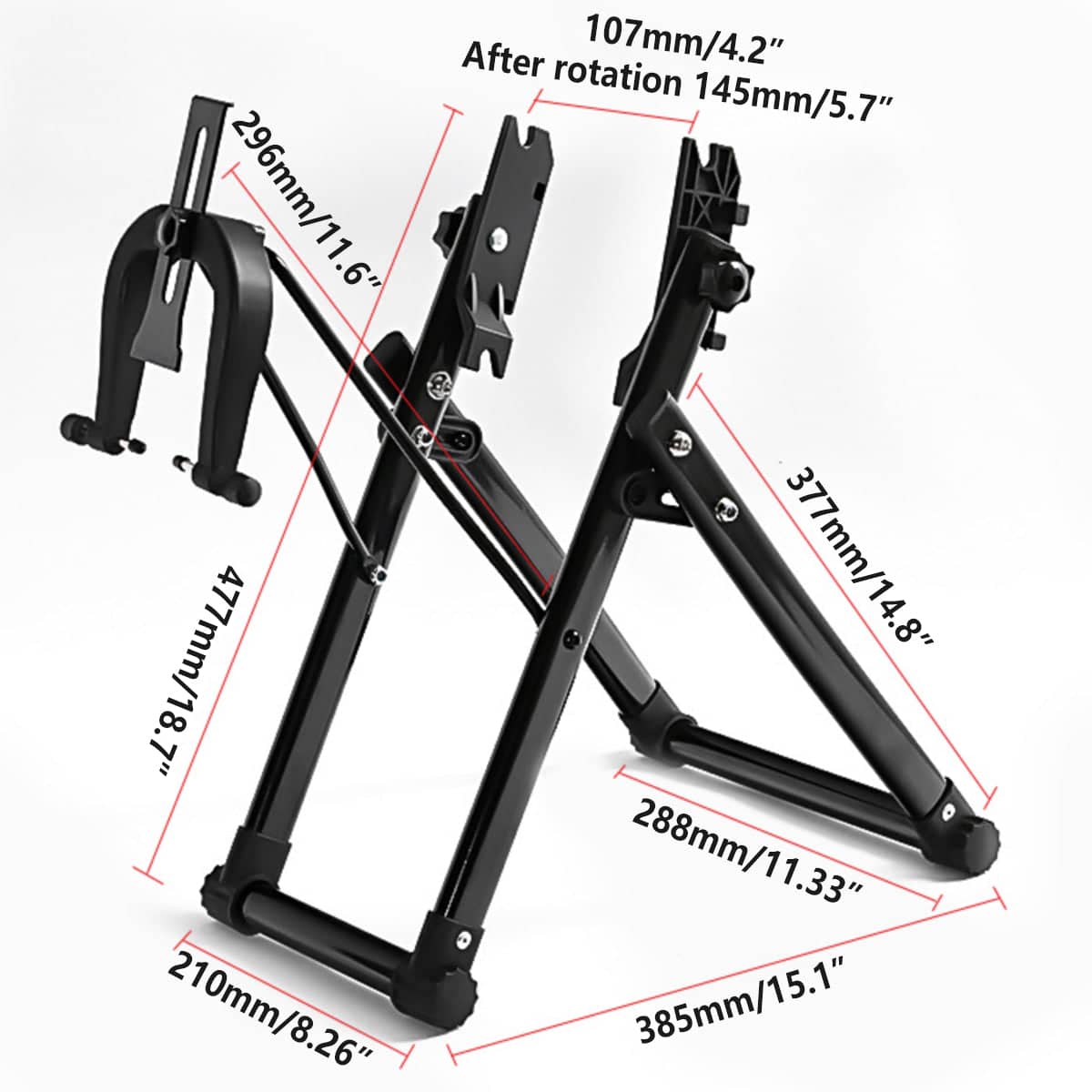 Bike Wheel Truing Stand with Foldable Frame and Precision Adjustment - view 3