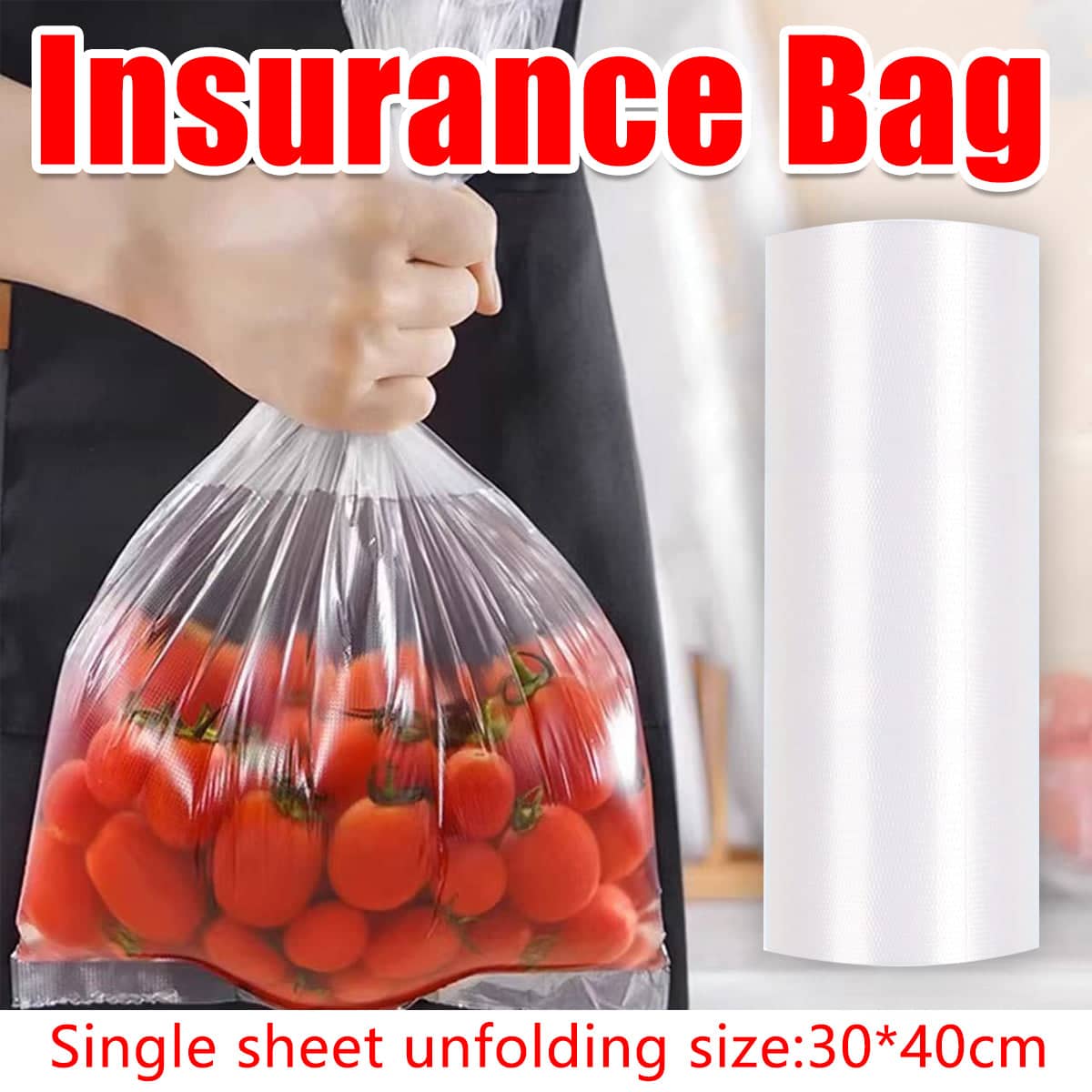 Biodegradable Perforated Roll Food Storage Bags, Pack of 2 Rolls