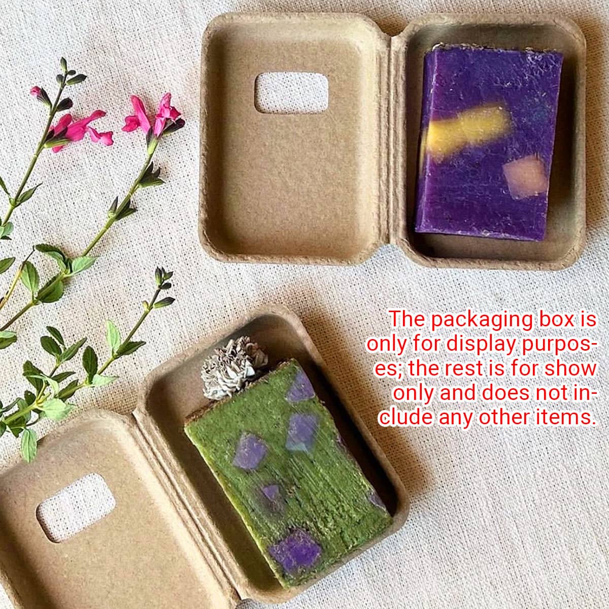 Biodegradable Pulp Soap Packaging Box Set of 10 with Front Window, Natural Kraft - view 5