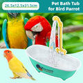 Bird Bath Tub with Rotating Faucet and Water Circulation for Pet Birds