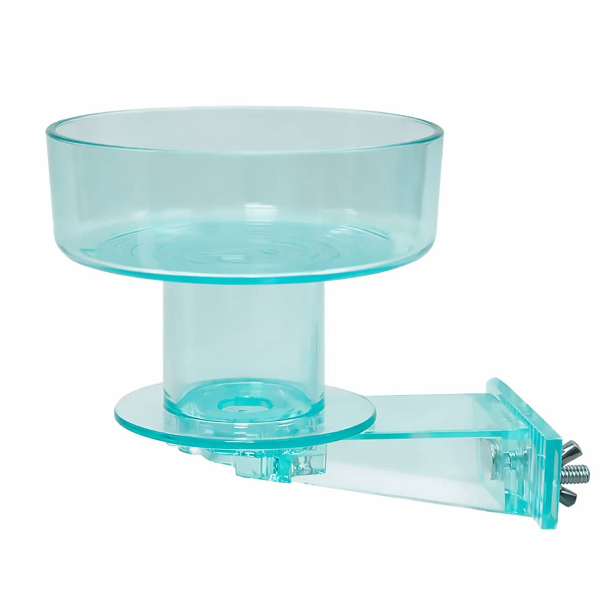 Bird Cage Bath Feeder Bowl with Quick Lock Clip, Removable Clear Teal Cup - view 2
