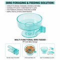 Bird Cage Bath Feeder Bowl with Quick Lock Clip, Removable Clear Teal Cup - view 5