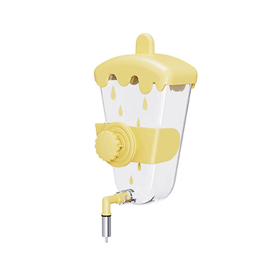 Bird Cage Hanging Automatic Trigger Water Feeder for Parrots, 320 ml - Yellow