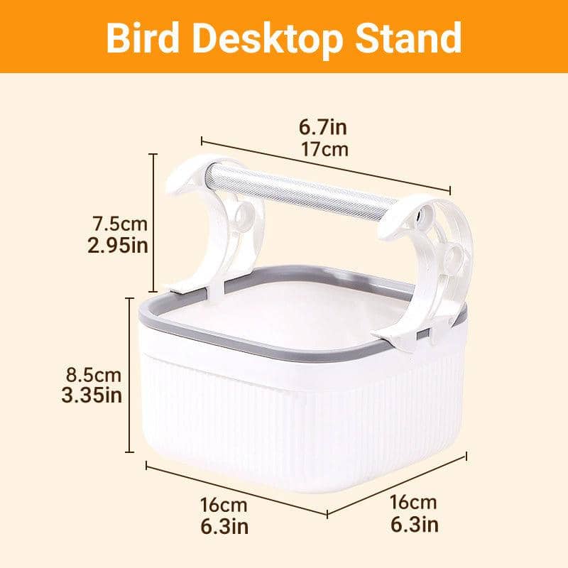 Bird Desktop Perch Stand with Aluminium Rod and Removable Waste Box - view 3