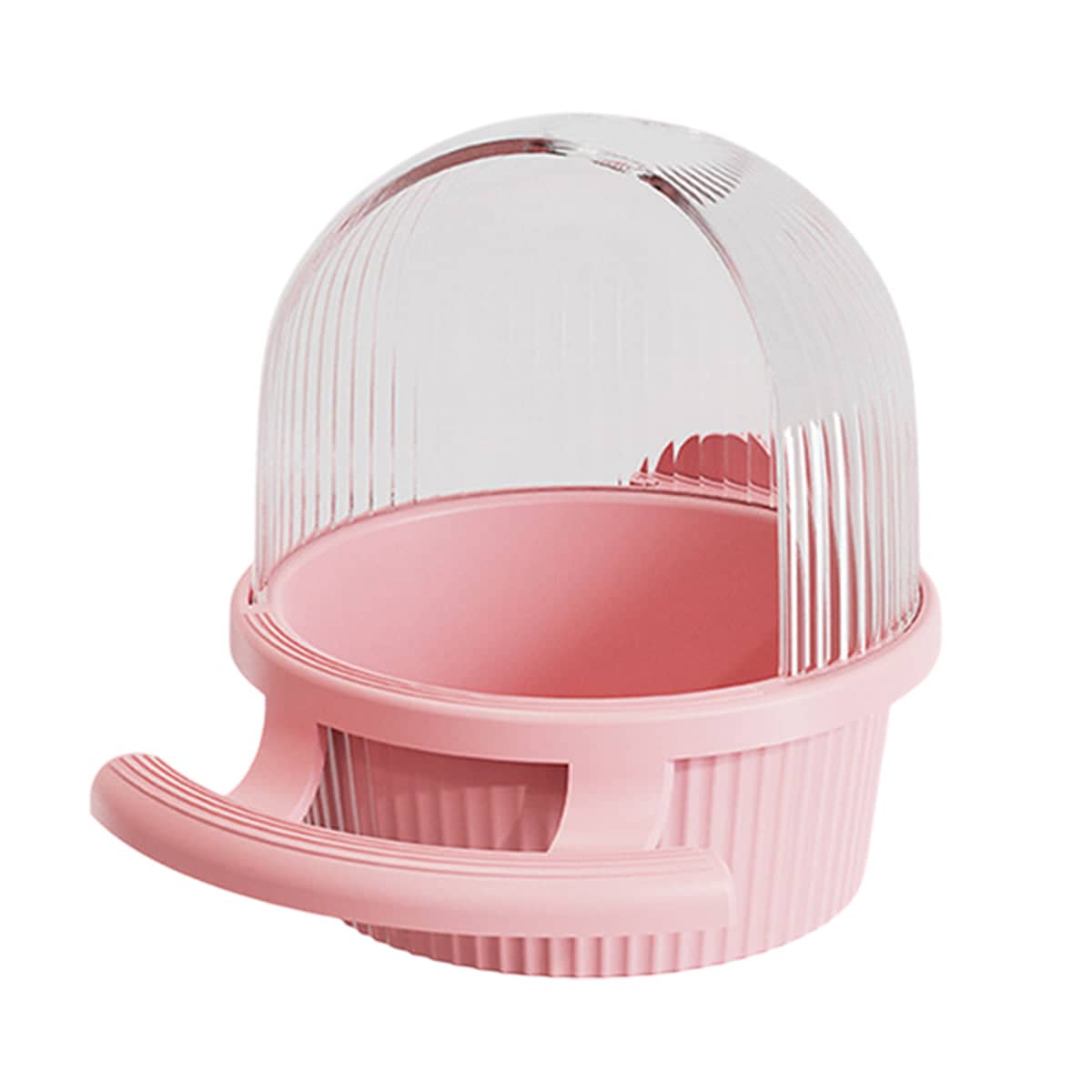 Bird Feeder and Water Dispenser with Clear Dome - Pink