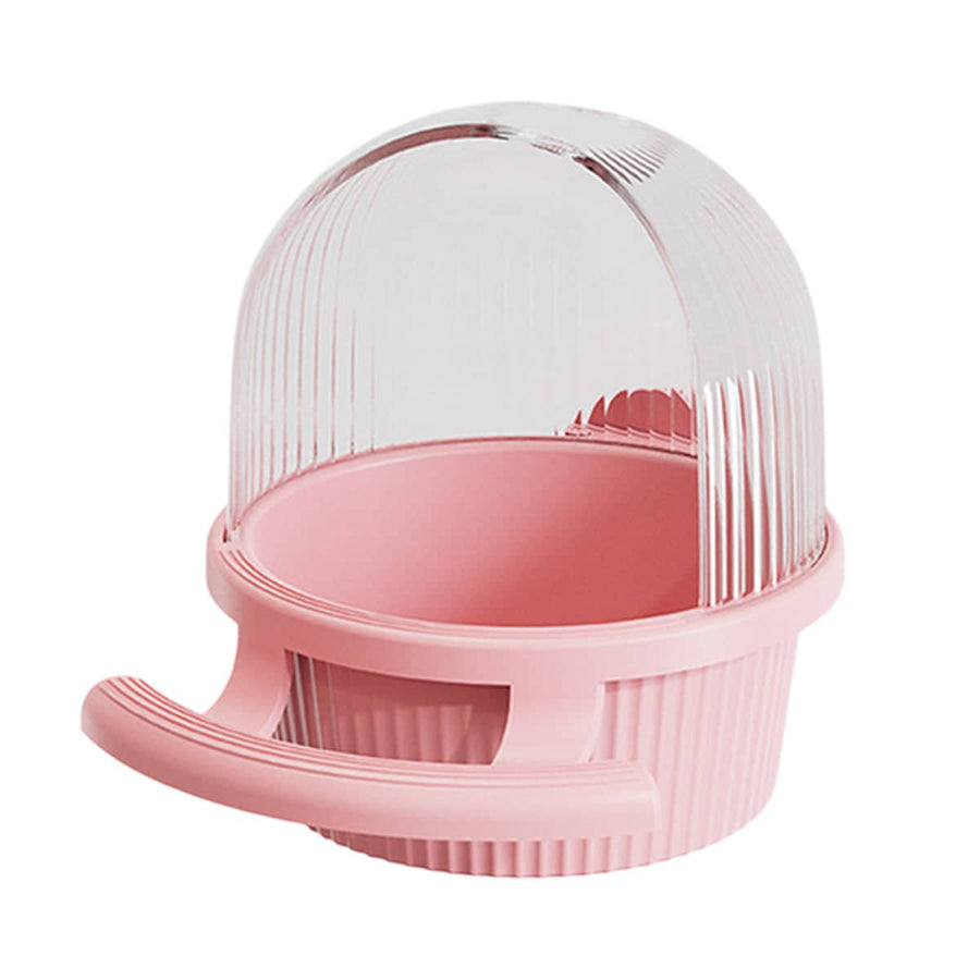 Bird Feeder and Water Dispenser with Clear Dome - Pink
