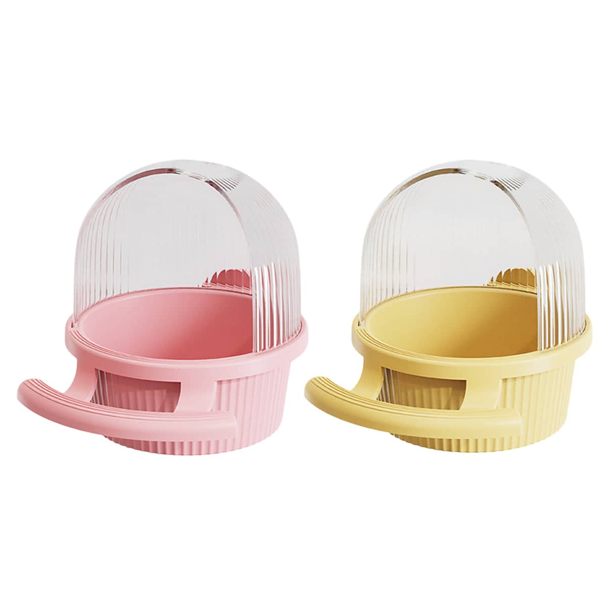 Bird Feeder and Water Dispenser with Clear Dome - Pink - view 3