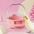 Bird Feeder and Water Dispenser with Clear Dome - Pink - view 5
