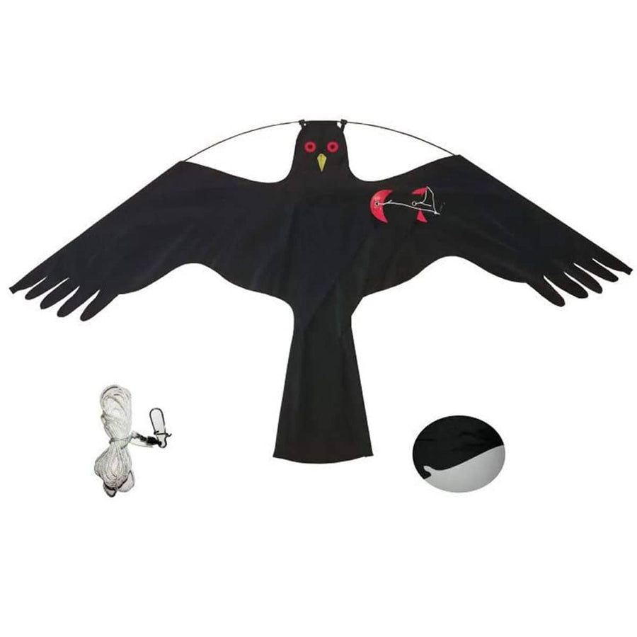 Bird Repelling Kite for Gardens and Orchards - Black Crow Design