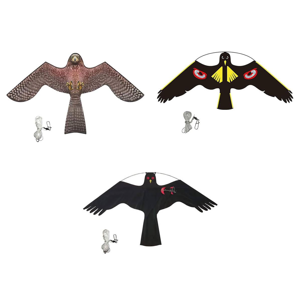 Bird Repelling Kite for Gardens and Orchards - Black Crow Design - view 3