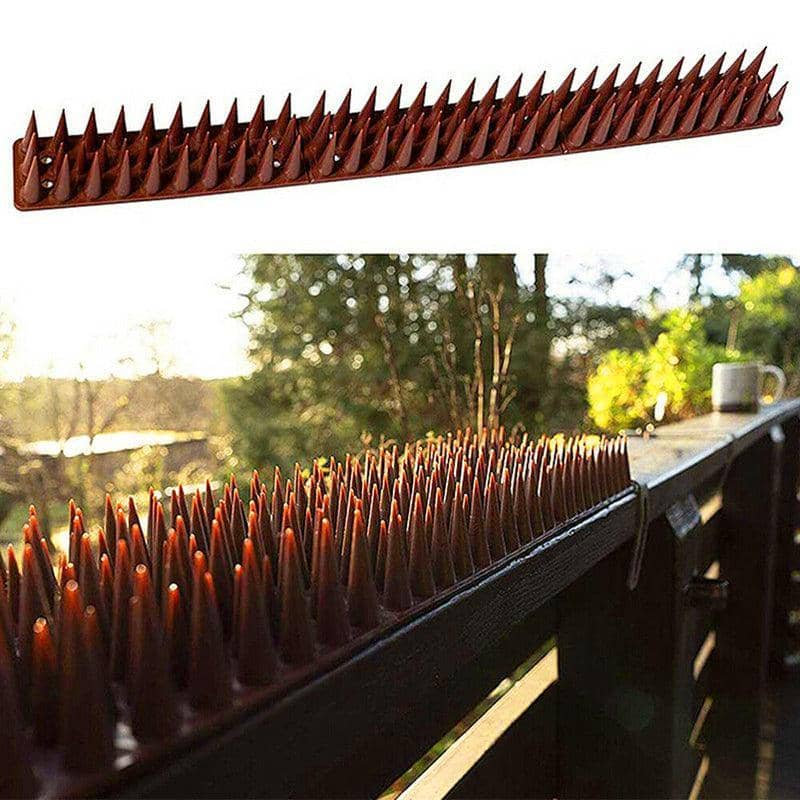 Bird Spikes Fence and Ledge Deterrent Strips - Brown, Pack of 12 - view 4