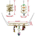 Bird Toy Set for Parrots, Natural Wood Chew Toys and Swing, Set of 7 - view 3