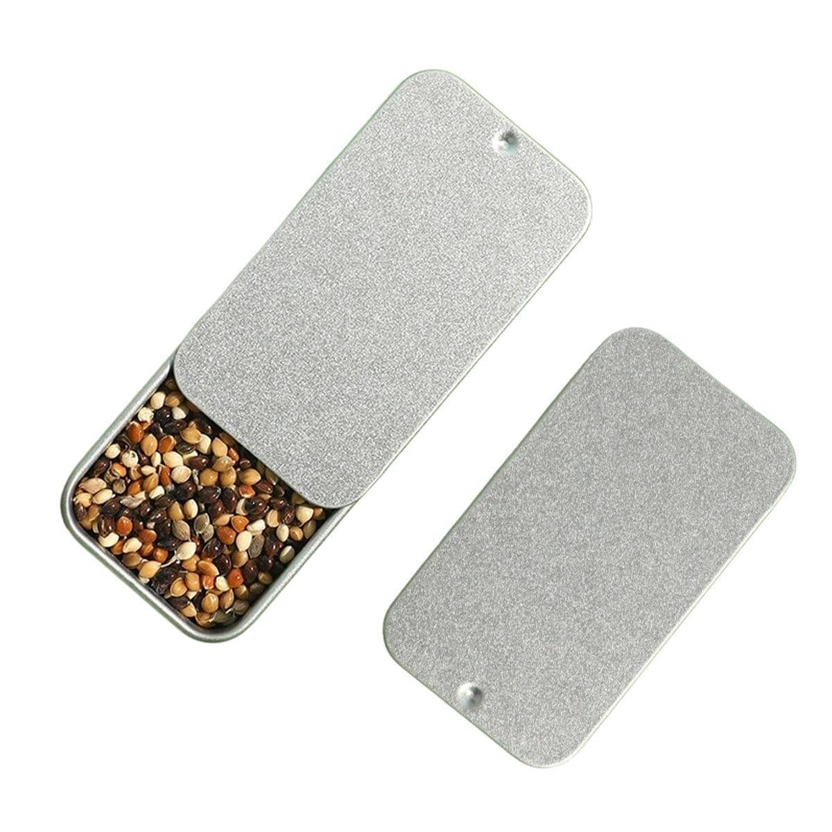 Bird Training Food Boxes with Sliding Covers, Pack of 2 - Silver