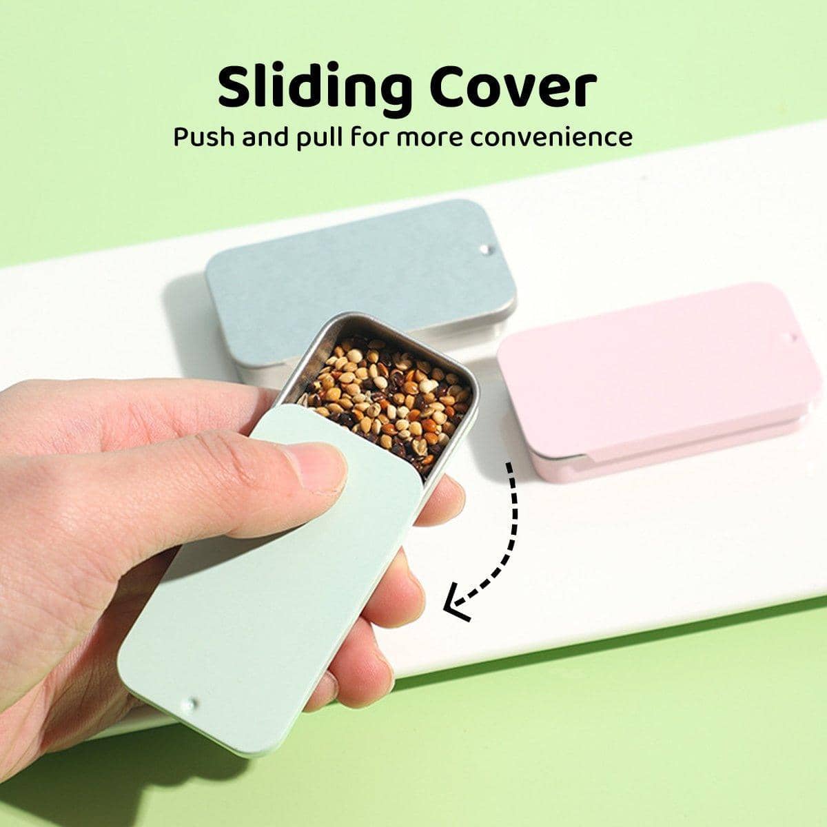Bird Training Food Boxes with Sliding Covers, Pack of 2 - Silver - view 5