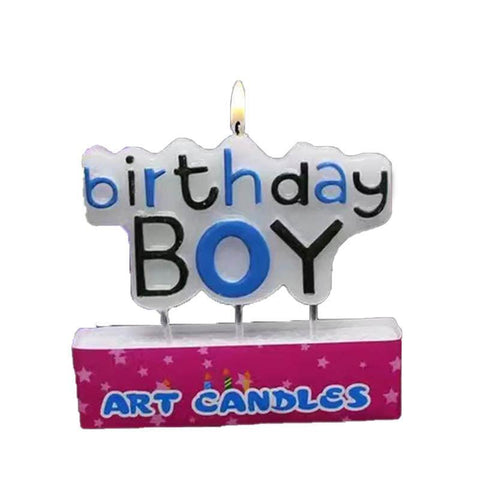 Birthday Boy Cake Candle - Lettered Candle