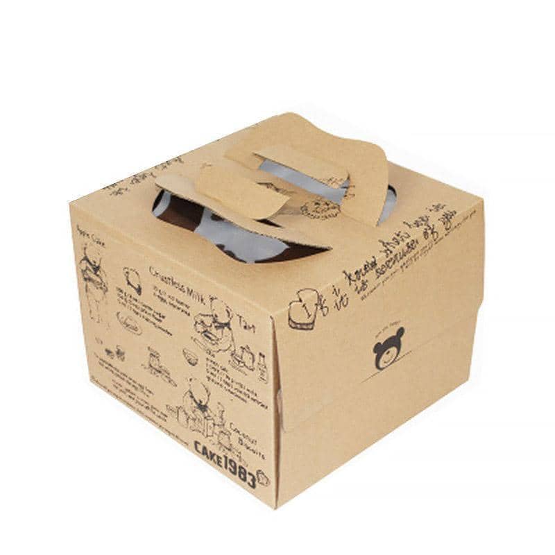 Birthday Cake Boxes Set, Pack of 20 - Kraft, 25 x 25 x 15 cm