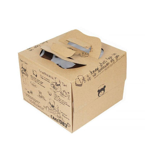 Birthday Cake Boxes Set, Pack of 20 - Kraft, 25 x 25 x 15 cm