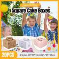 Birthday Cake Boxes Set, Pack of 20 - White, 25 x 25 x 15 cm - view 2