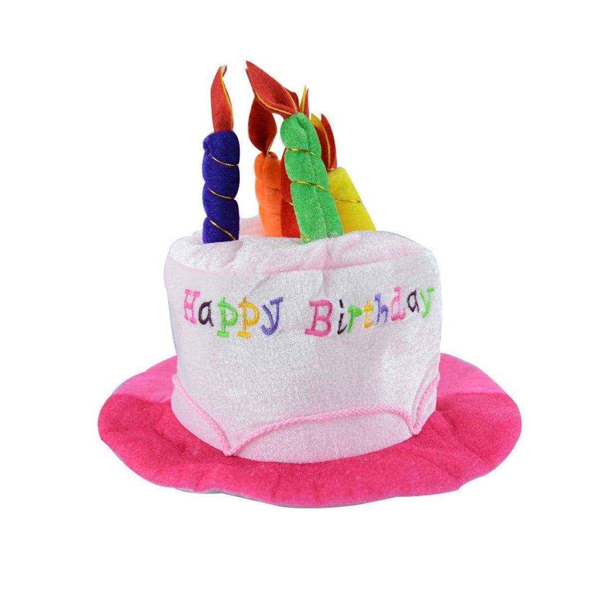 Birthday Cake Hat with Plush Candles - Pink